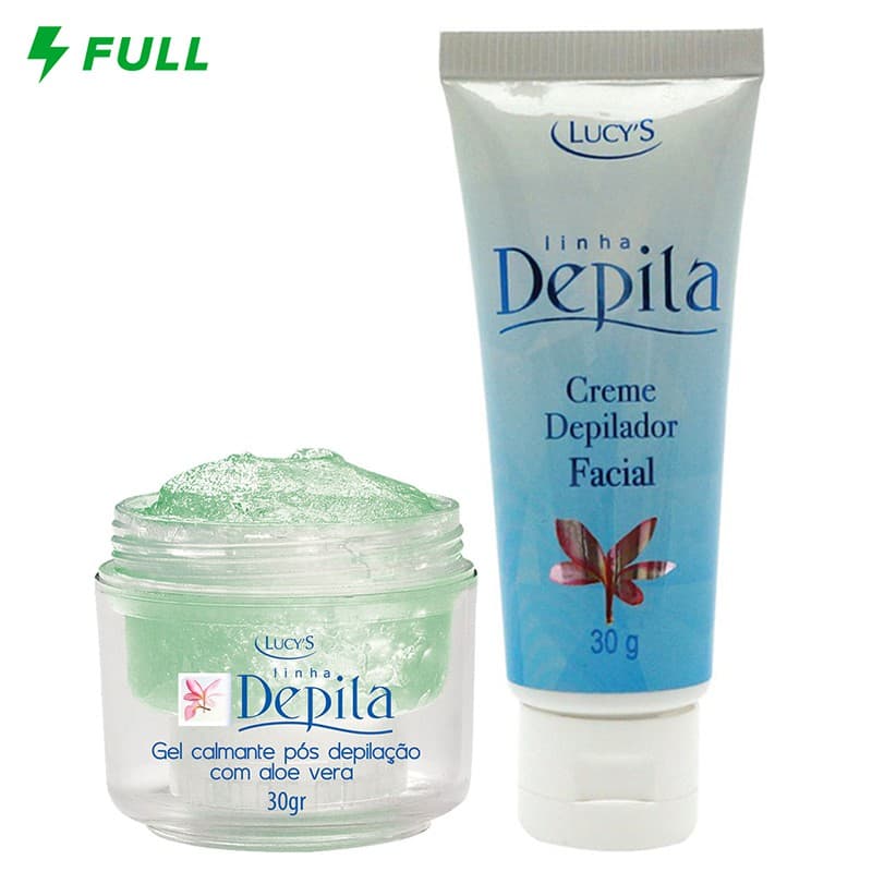 Creme Depilação Facial Buço + Gel Calmante Pós-depilação (Depilador Facial Sem Dor com Aloe Vera)