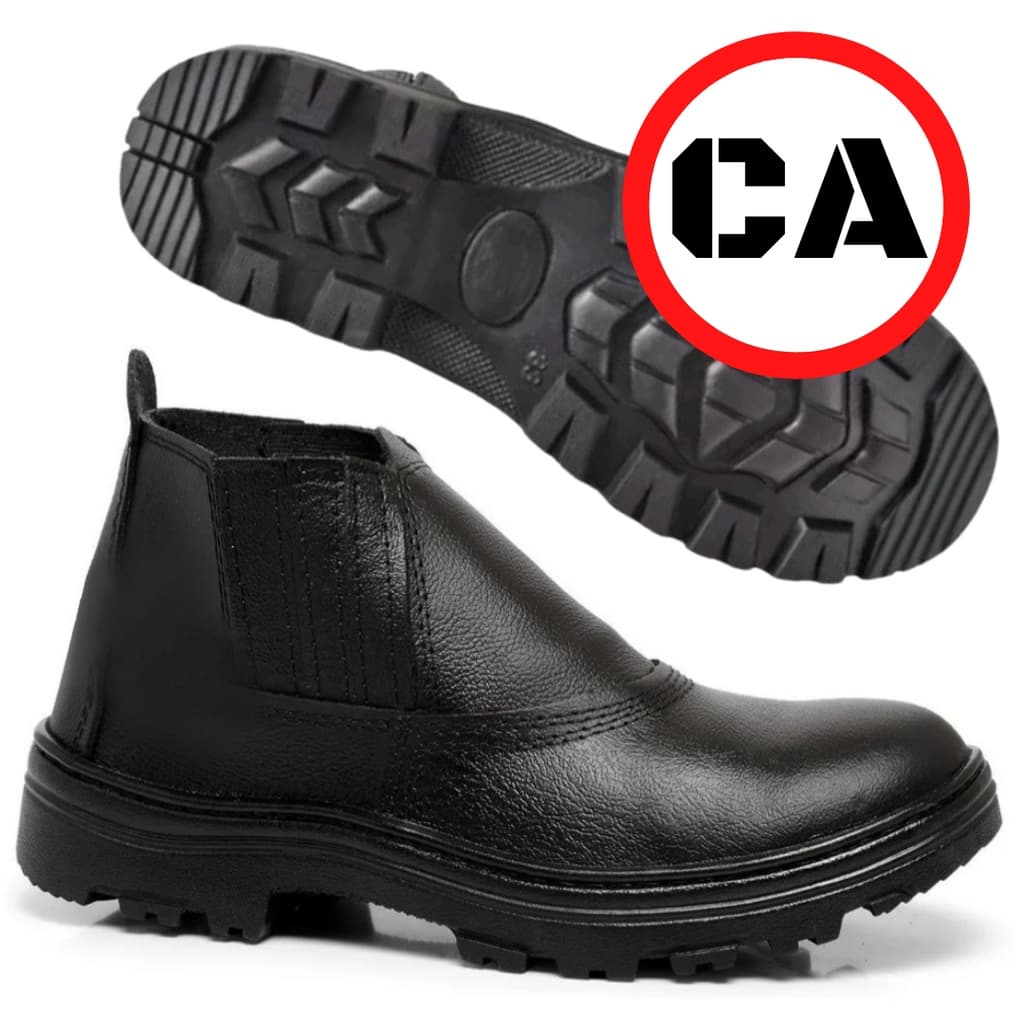 Bota Segurança Com C.a Em Couro Legitimo!!!