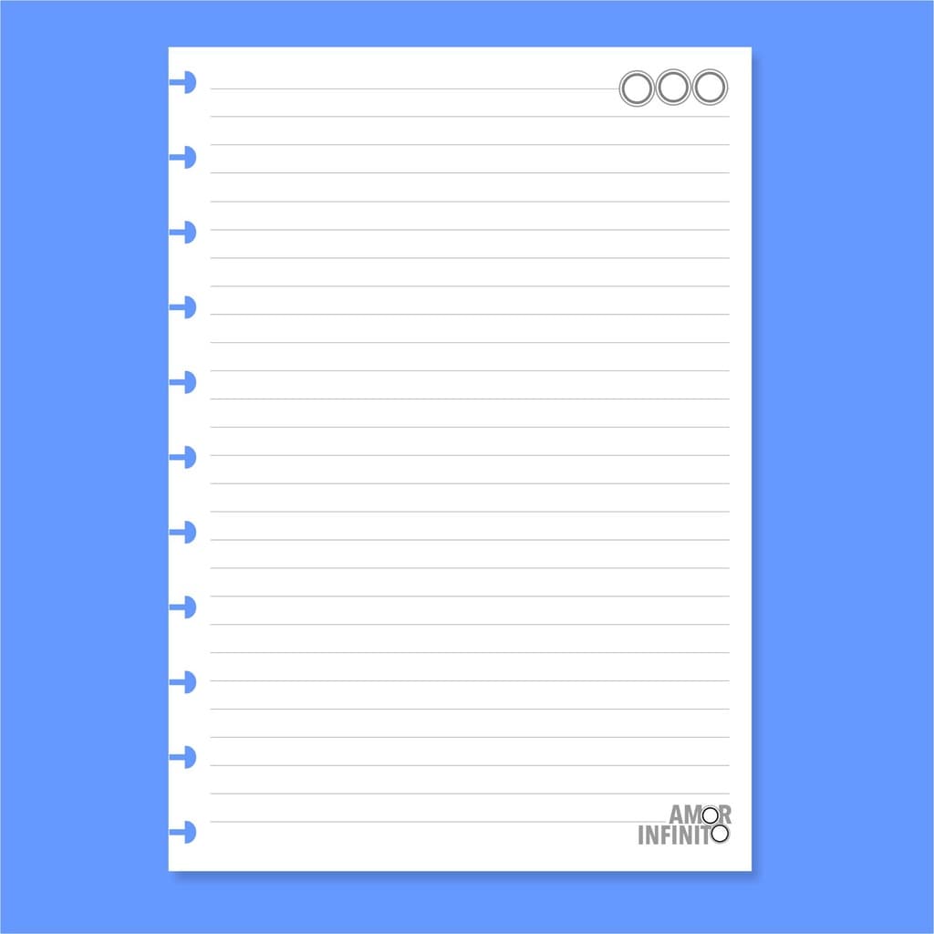 Refil Para Caderno de Disco Sistema Inteligente Amor Infinito Cadernos - Pautado