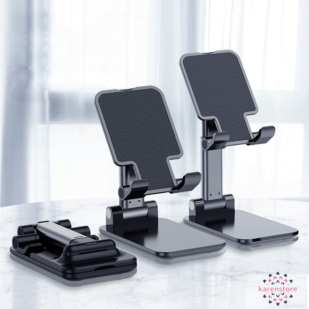Suporte Para Celular e Tablet Dobrável Ajustável Apoio Mesa Preto Originais 2021-Envio Imediato