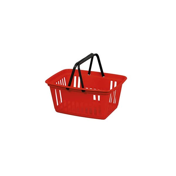 Cesta Mercado GRANDE com Alça Plástica 21,4L - VERMELHA