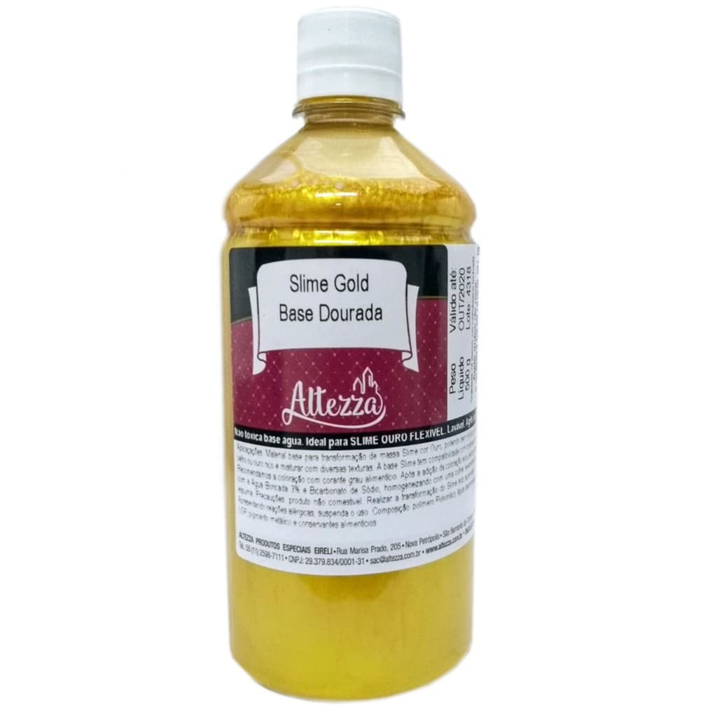 Slime Metalico Base Gold 500 gramas cola slime sem ativador Base metalica Altezza