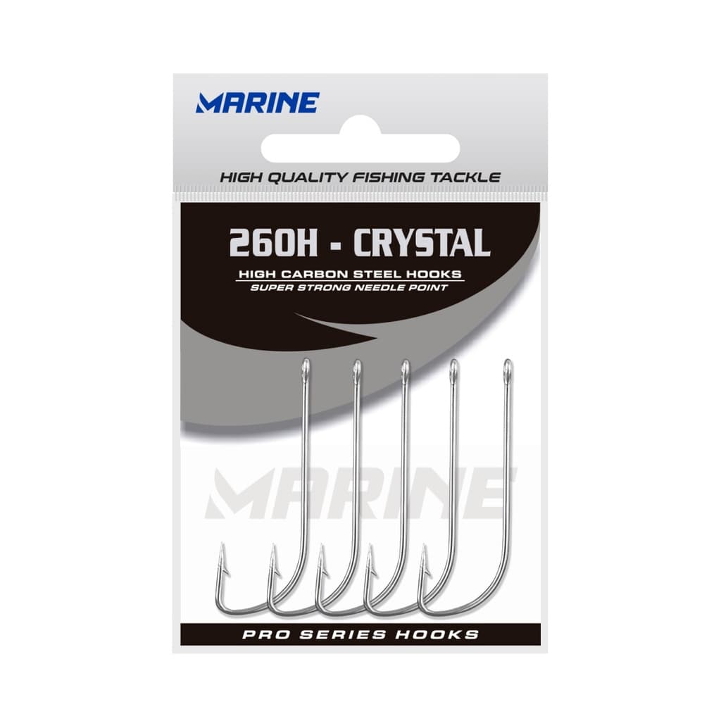 Anzol com 50 unidades mod 260H cristal (fininho) nickel Marine Sports cartelas DIVERSOS TAMANHOS