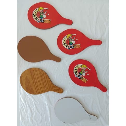 Conjunto Com 3 Pares De Raquete Ping Pong Antigas Anos 70 Com Bolinhas Infantil Rocket Look