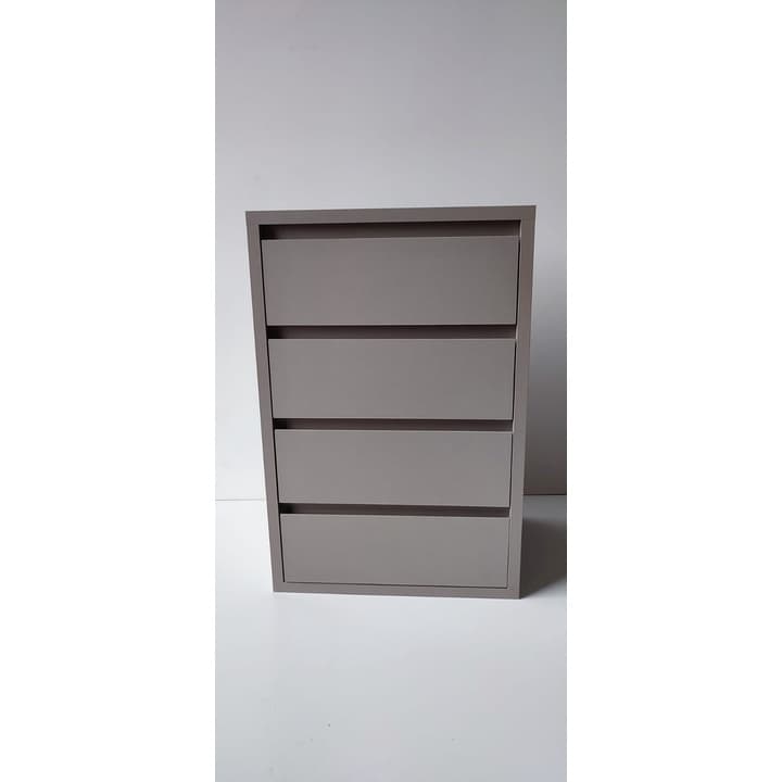 Mesa de cabeceira com 4 gavetas, 100% mdf cor Gianduia Trama