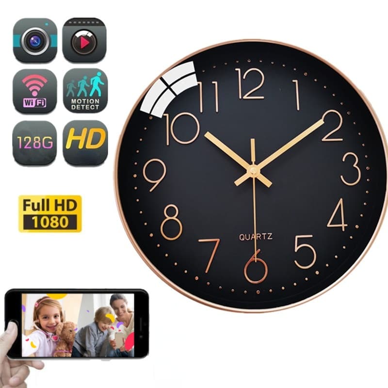 2025NEW 1080P HD Mini Câmera Wifi IP CCTV Relógio De Parede De Segurança Doméstica Nanny Gravador De Vídeo Com Detecção