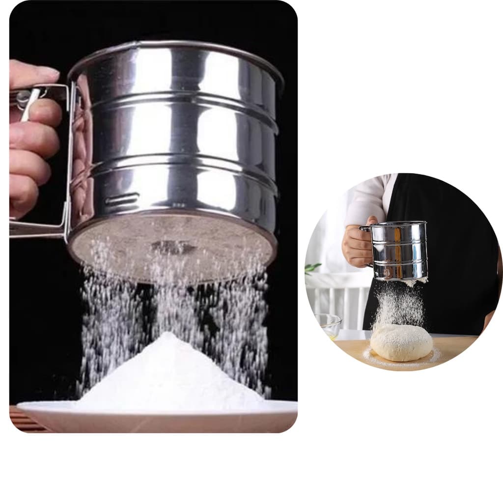 Caneca Peneira Gatilho Polvilhador Inox Premium - 250g