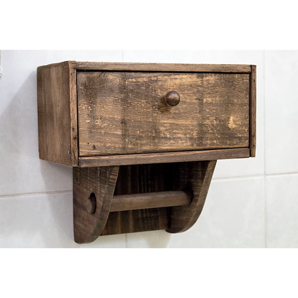 Baú guarda papel higiênico reserva para 3 rolos e 1 no suporte armário para banheiro vintage