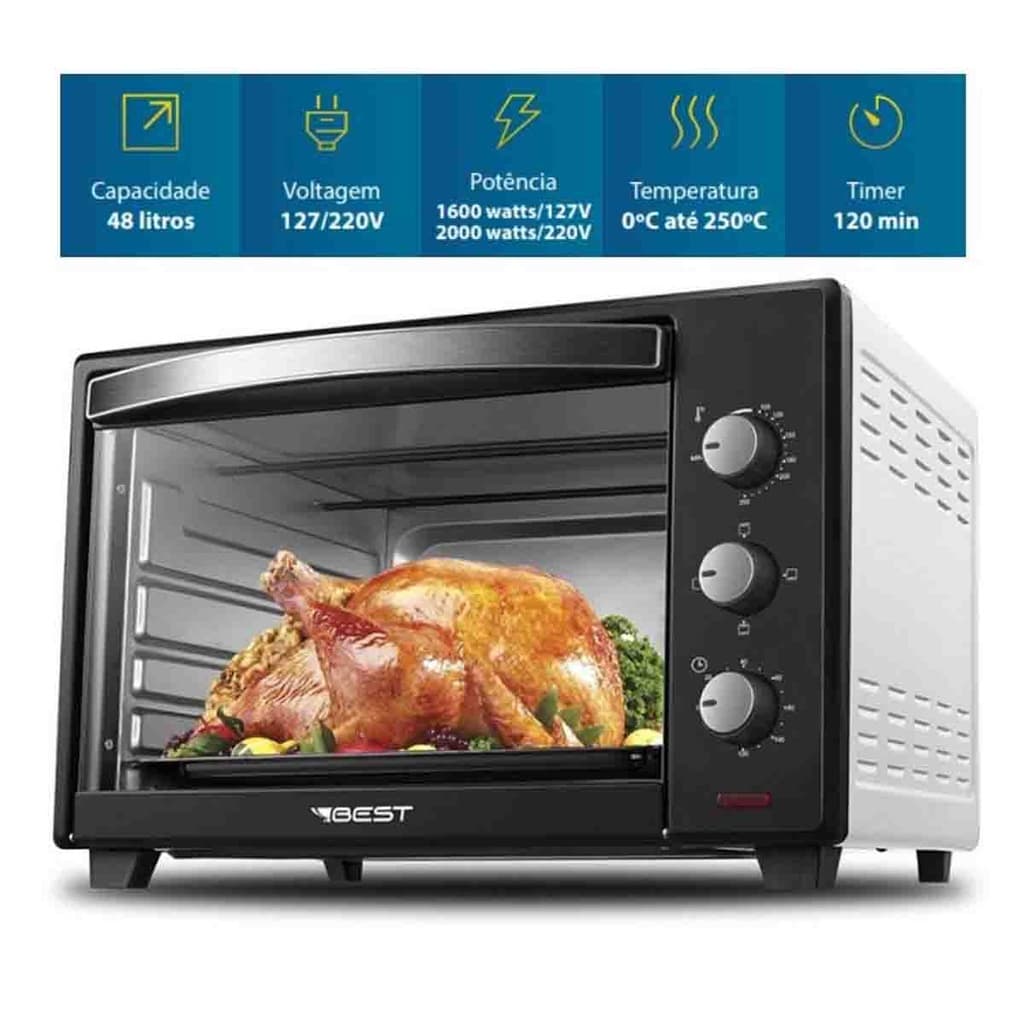 Forno Eletrico best plus 48 Litros gigante assa melhor