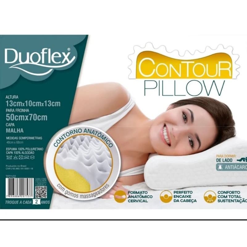 Travesseiro Formato Ortopedico Contour Pillow Duoflex