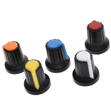 Knob ABS Botao para Potenciômetro Potenciometro WH-148 Eixo Estriado 6X15mm WH148 (COR SORTIDA / UNIDADE)  - 1 Peça
