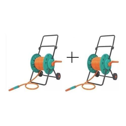 Kit 2 Enrolador Mangueira Jardim Até 55m C/roda Tramontina