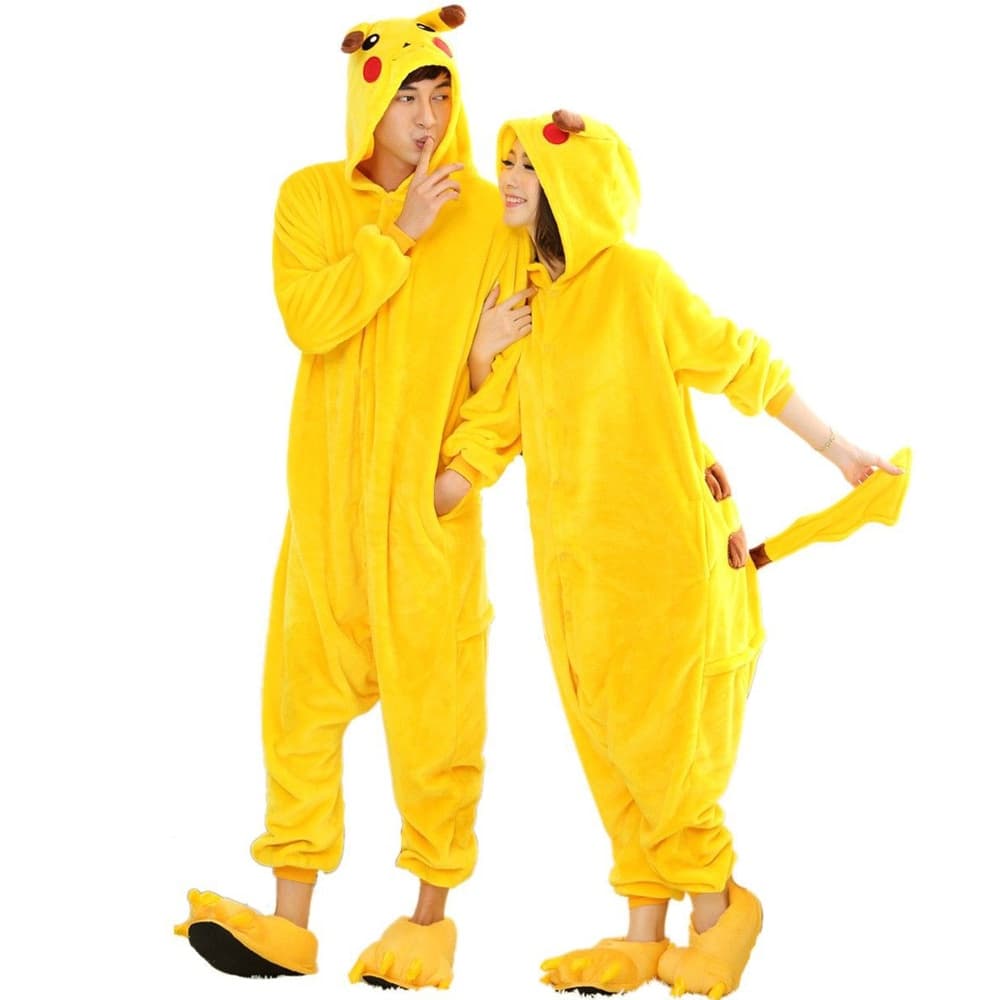 Pijama Pikachu Adulto Com Capuz 80% Algodão  20% Poliéster A Pronta Entrega