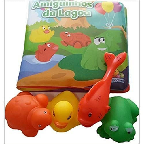 Livro De Banho Amiguinhos Da Lagoa C/3 Animais Que Esguicham