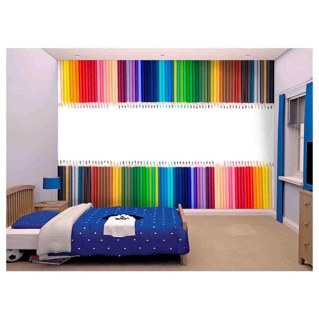 papel de parede Infantil Lápis coloridos 3D 6m² AZS118