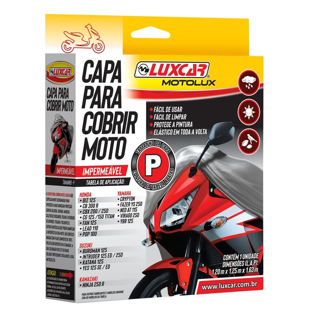 Capa Para Cobrir Moto Impermeável Leve E Resistente Luxcar