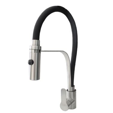 Torneira gourmet 50cm Monocomando Mangueira Preta Flexivel