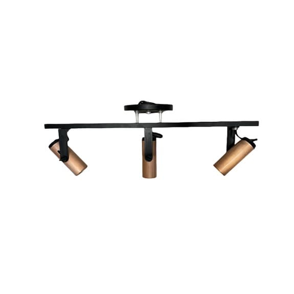 Trilho Spot tubinho Triplo Preto com Cobre ( 3 lampadas)