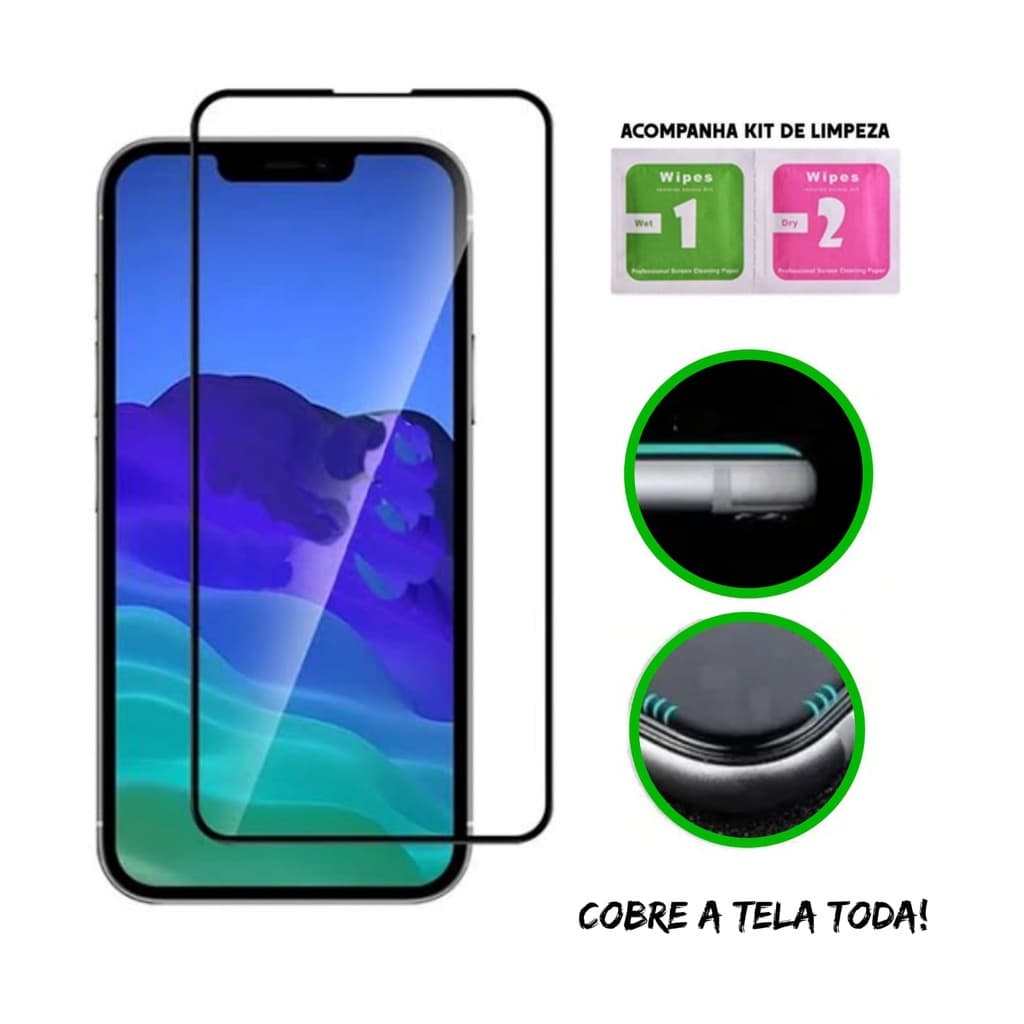 Película 3D de Vidro Temperado Para IPhone 13 Mini