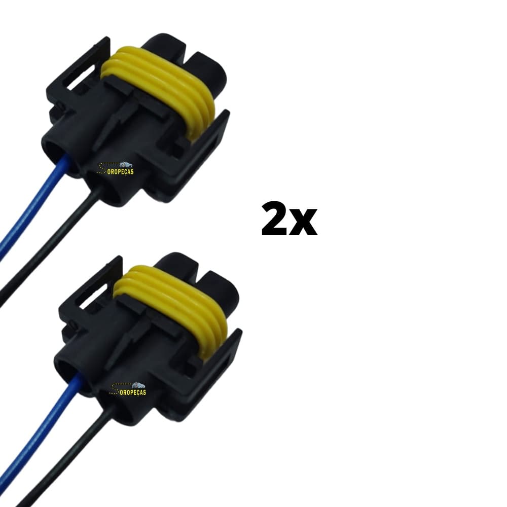 Conector Plug Chicote Universal P/ Lâmpada H8 H9 H11 Kit com 2pç
