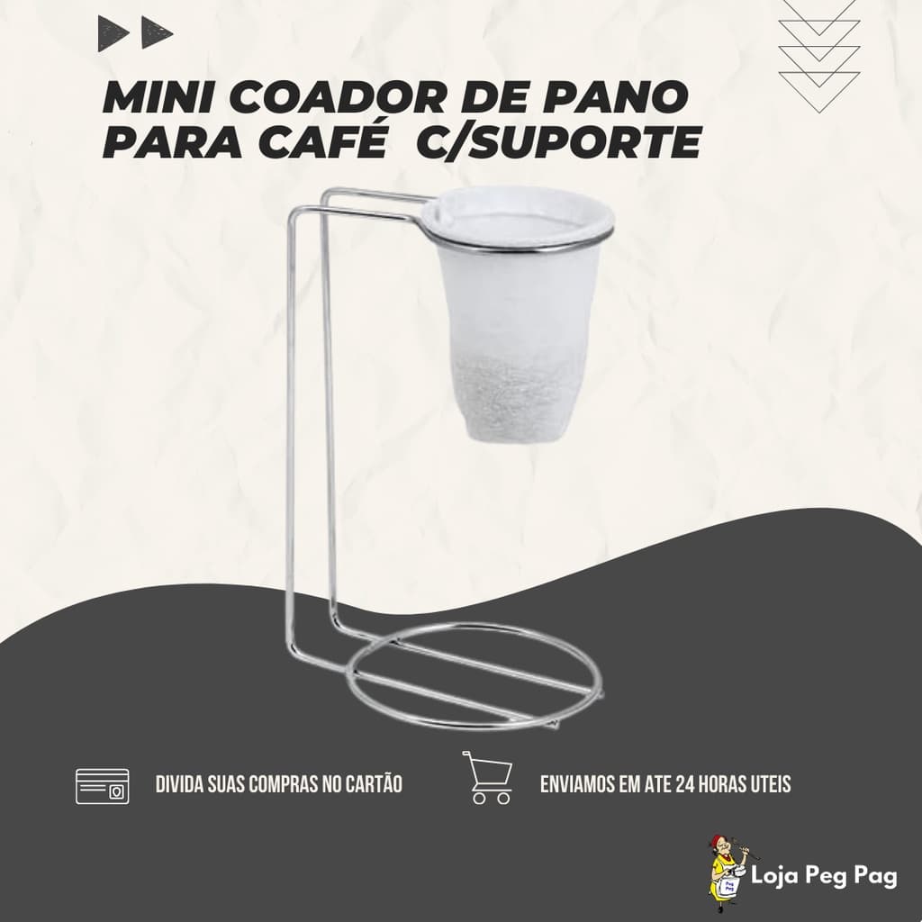 Mini Coador de Pano para Café Suporte 15cm