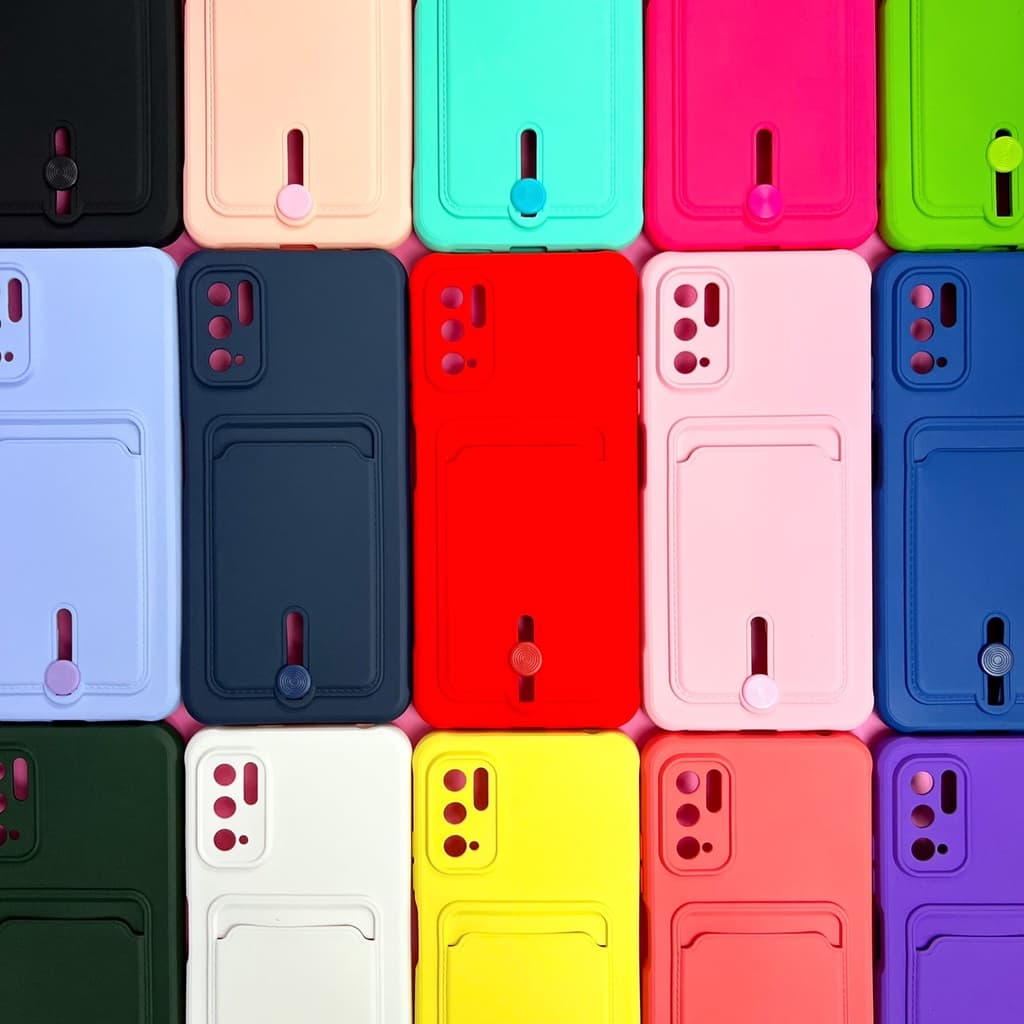 Capa Anti Impacto Colorida/ Redmi Note 10 5G /Poco M3 Pro Porta cartão com Botão para levantar (CF39)