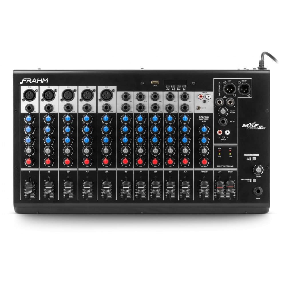 Mesa De Som Mxf 8 Canais Frahm Bt Gravador Mixer Efeito Eq