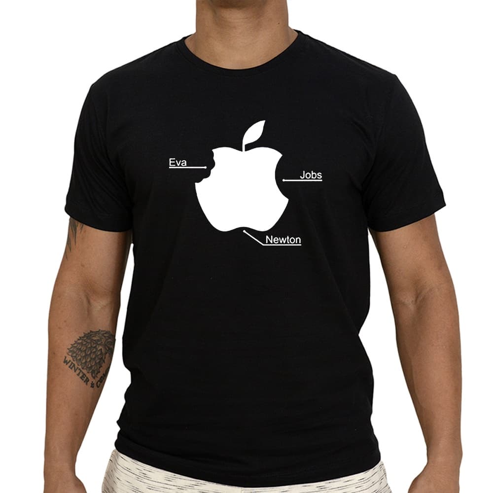 Camiseta Masculina Apple Jobs Eva Newton Nerd Divertida Algodão