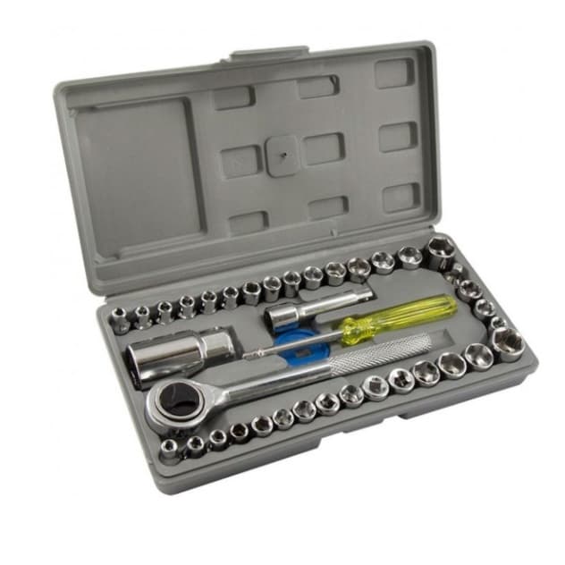 Kit Chaves  Catraca Reversível Soquetes 40 Peças Maleta.