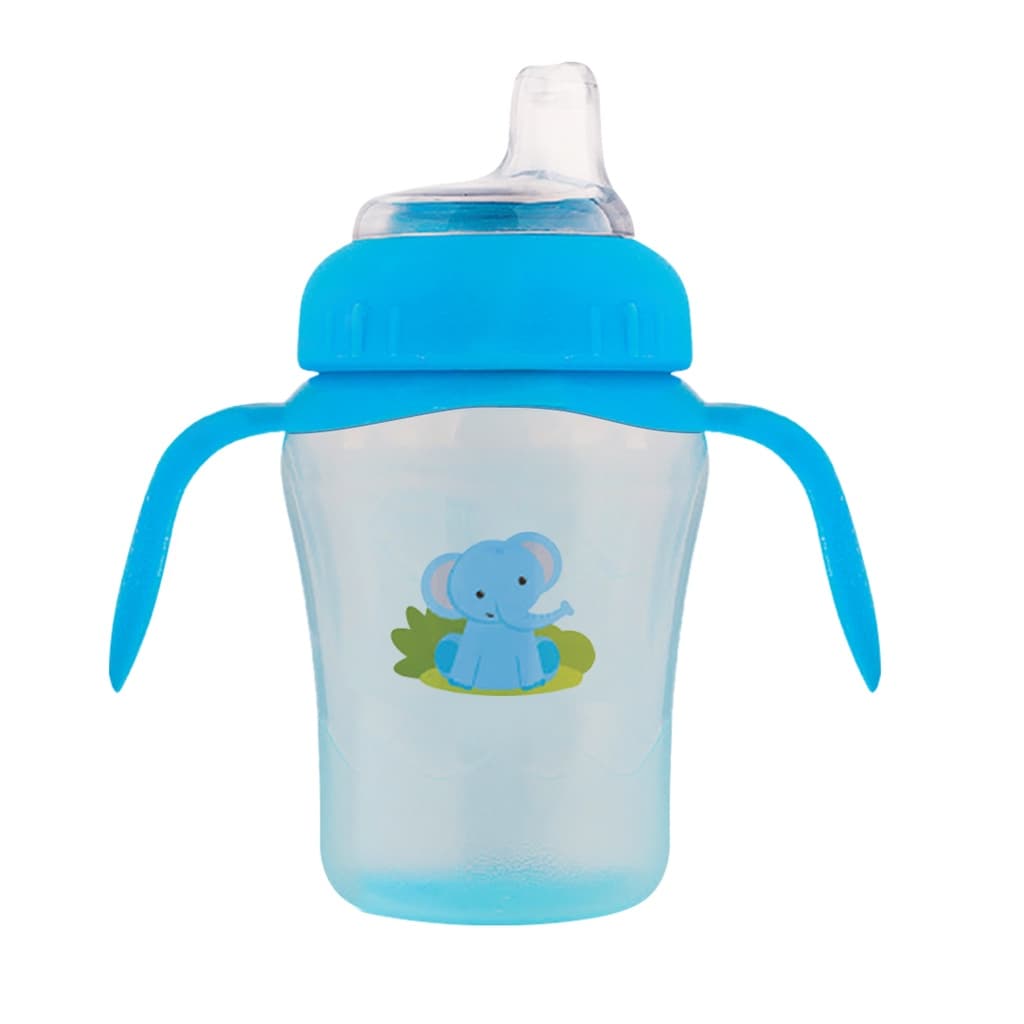 Copo Educativo Antivazamento Azul com Bico de Silicone 240ml