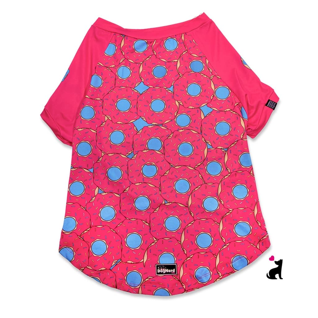 Camiseta Pet Donuts Proteção UV Inverno Verão Cachorros e Gatos Pequeno Medio e Grande Porte