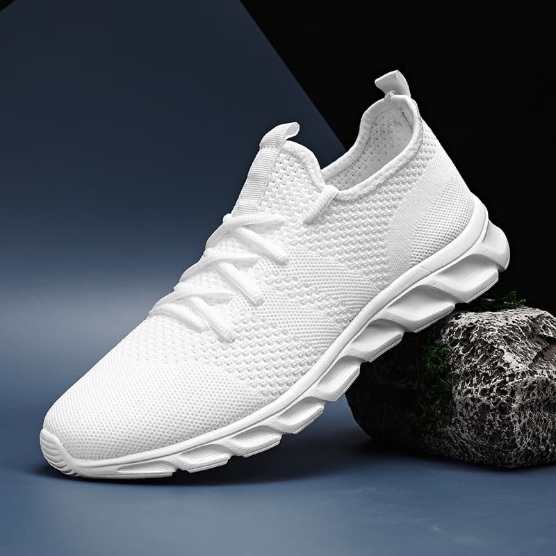 Sapatos Casuais Masculinos De Verão Tênis Leve Branco Tamanho Grande Para Ambiente Externo Respirável Malha Moda Esportes Preto Popular Estilo Corrida