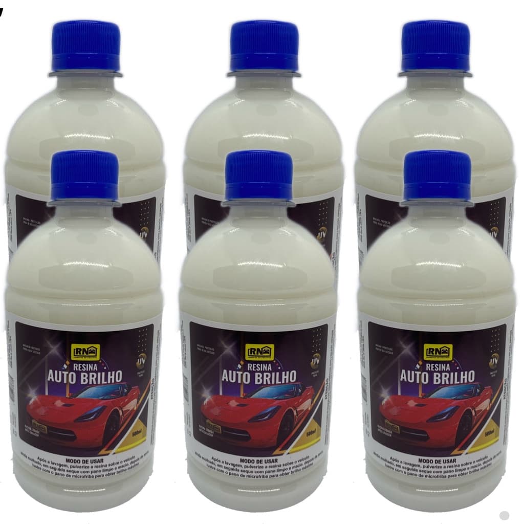 Kit 6 Cera Líquida Automotiva Carnaúba 500ml