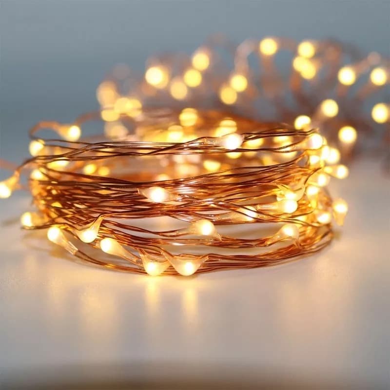 4 Fios Fada Luz Led Cordão 2m 20 Leds Decoração Cobre Fita Decoração Quente