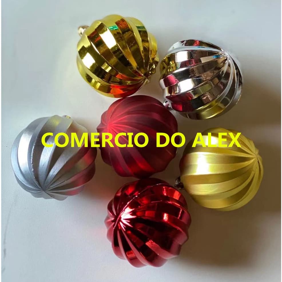 Tubo com 9 Bolas Onduladas Sortidas Foscas Brilhantes 6cm P10165
