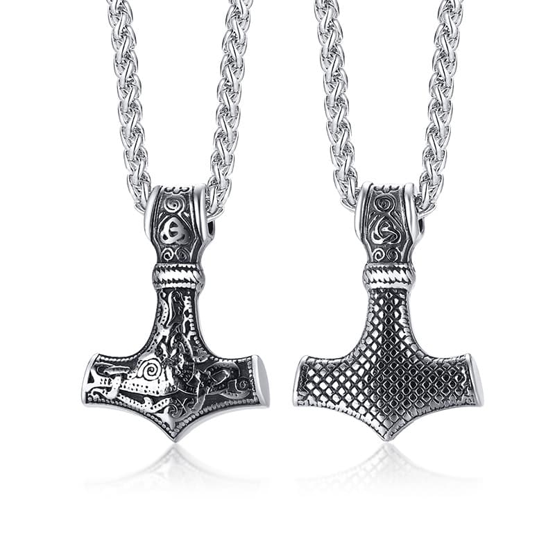 Vnox Colar com Pingente de Martelo de Thor Clássico Viking em Inox Masculino