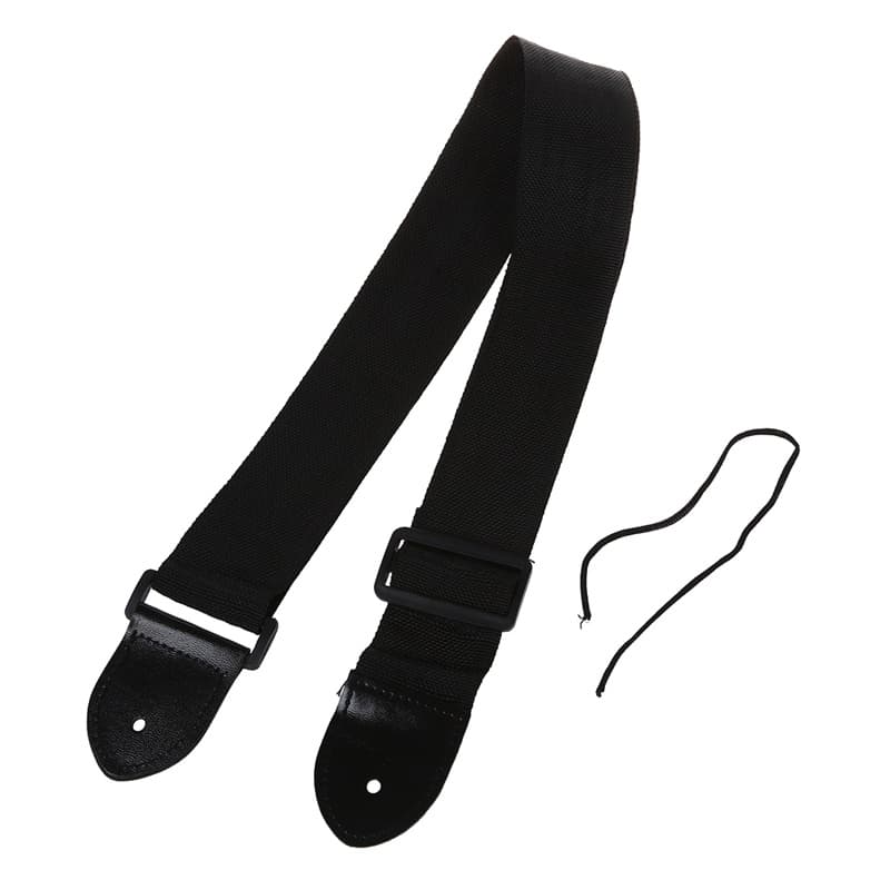 Faixa De Alça De Guitarra Ajustável Acústica Elétrica 132 x 6cm Preta