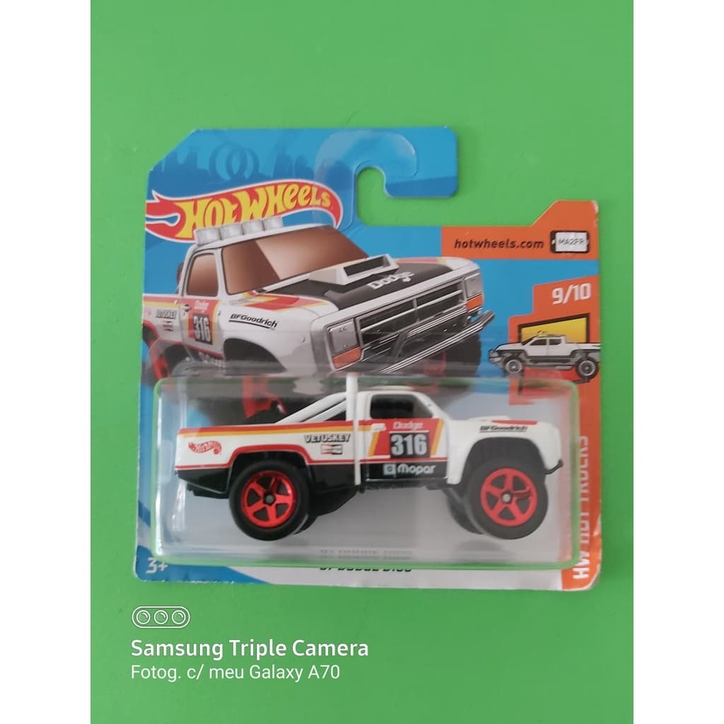 Hot Wheels Dodge Pick-up  87 Lacrado Na Cartela Novo Escala 1.64