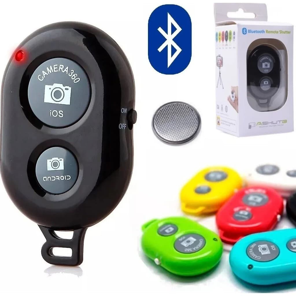 Controle Bluetooth Shutter Fotos para Selfie e Videos Android e IPhone