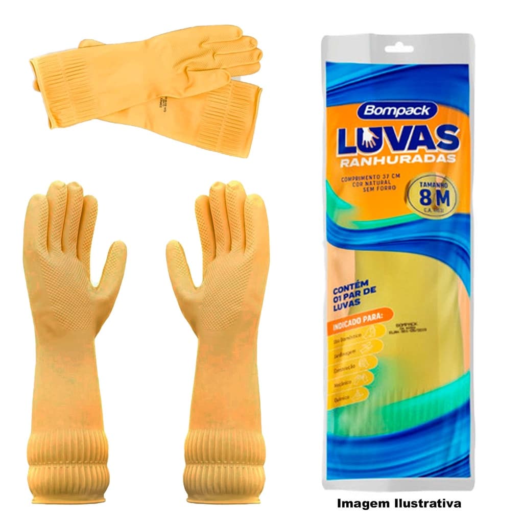 Par de Luvas Ranhurada Antiderrapante Tamanhos P  M e G Utilidades Cozinha Domestico