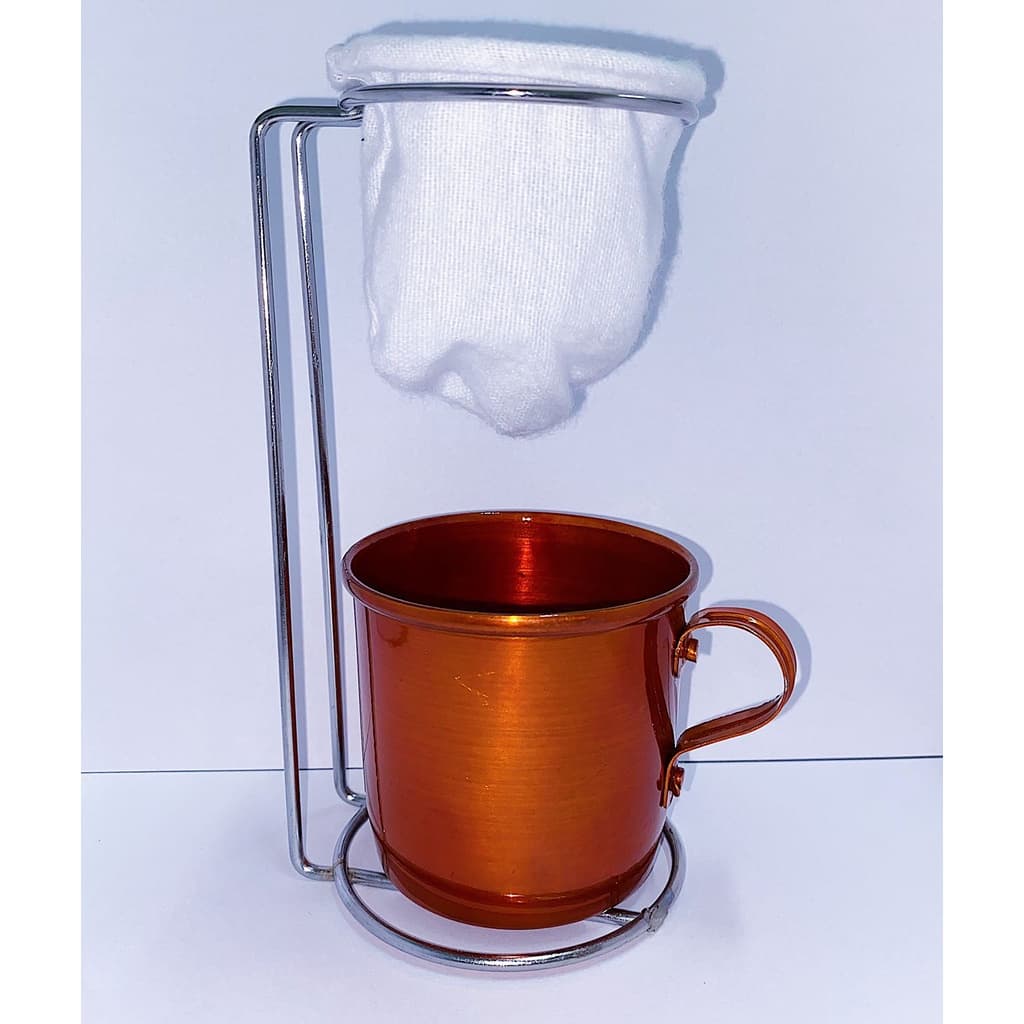Kit Suporte Coador De Café + 1 Caneca 250 Ml Cor Cobre
