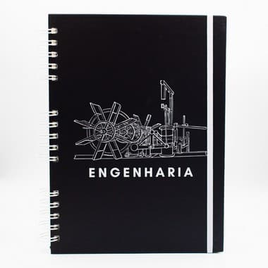 Caderno Profissão Engenharia C/96folhas./capa preta liso.