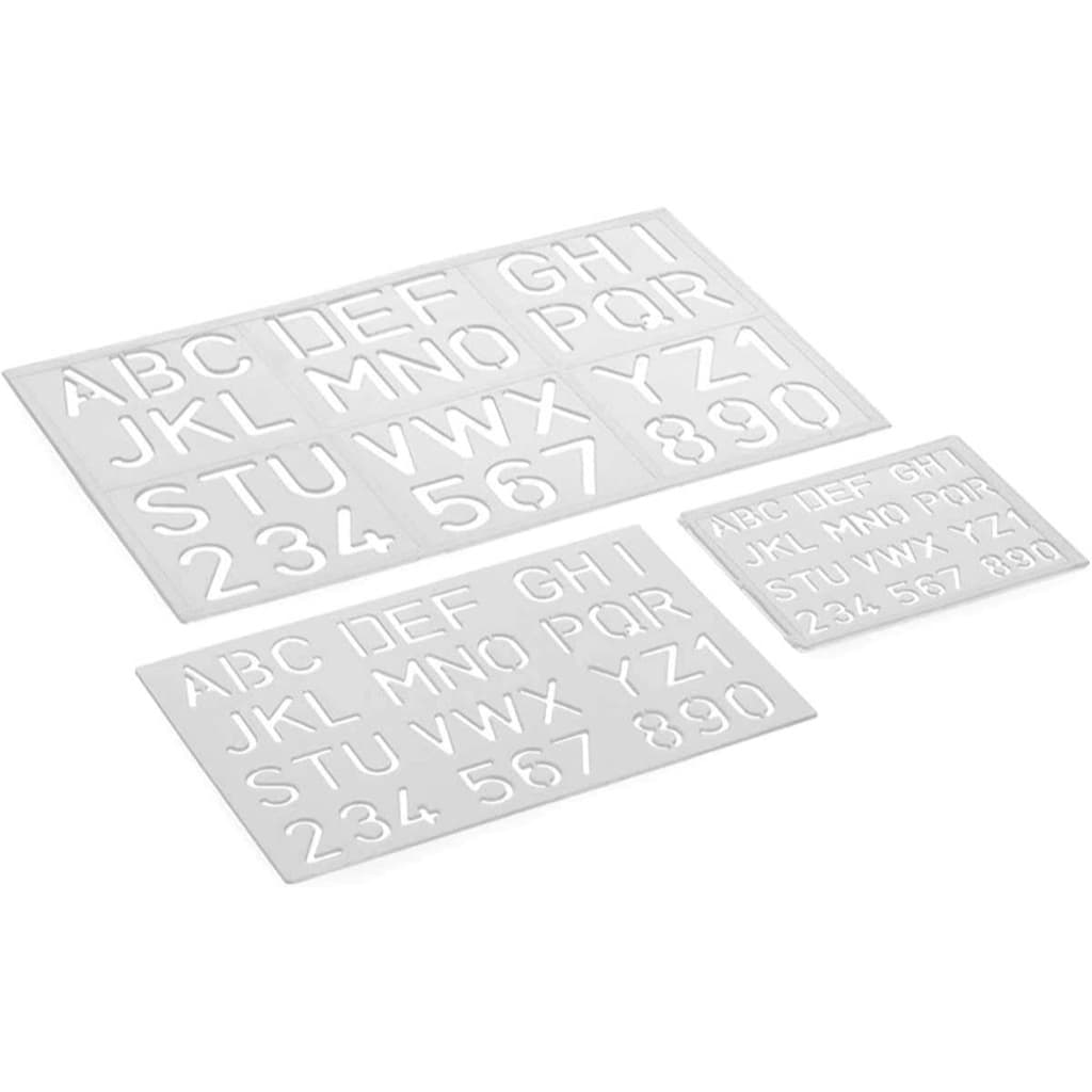 Régua Kit Normógrafo Abecedario Letras Números