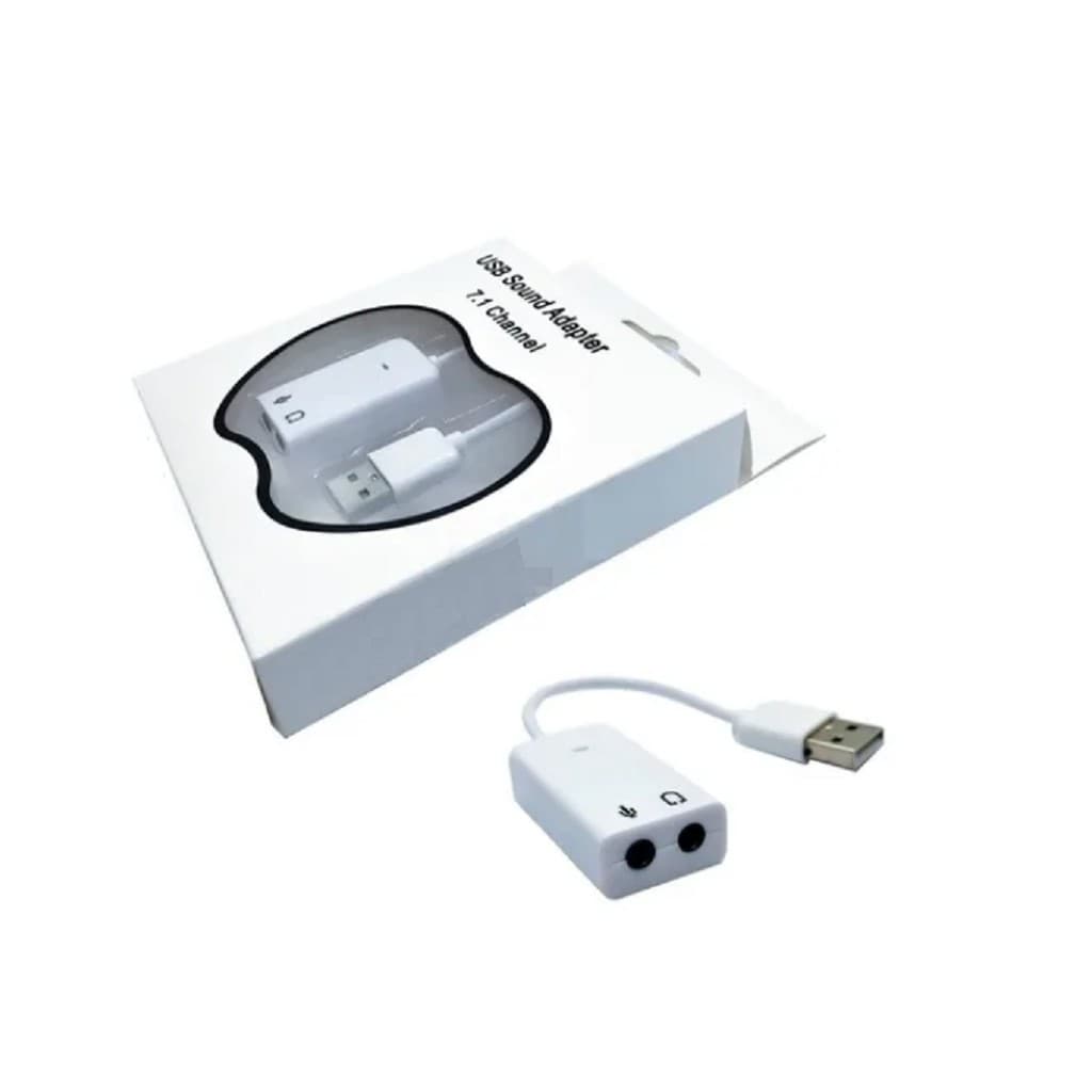 Placa De Áudio 7.1 Adaptador P2/USB Fone E Caixa De Som