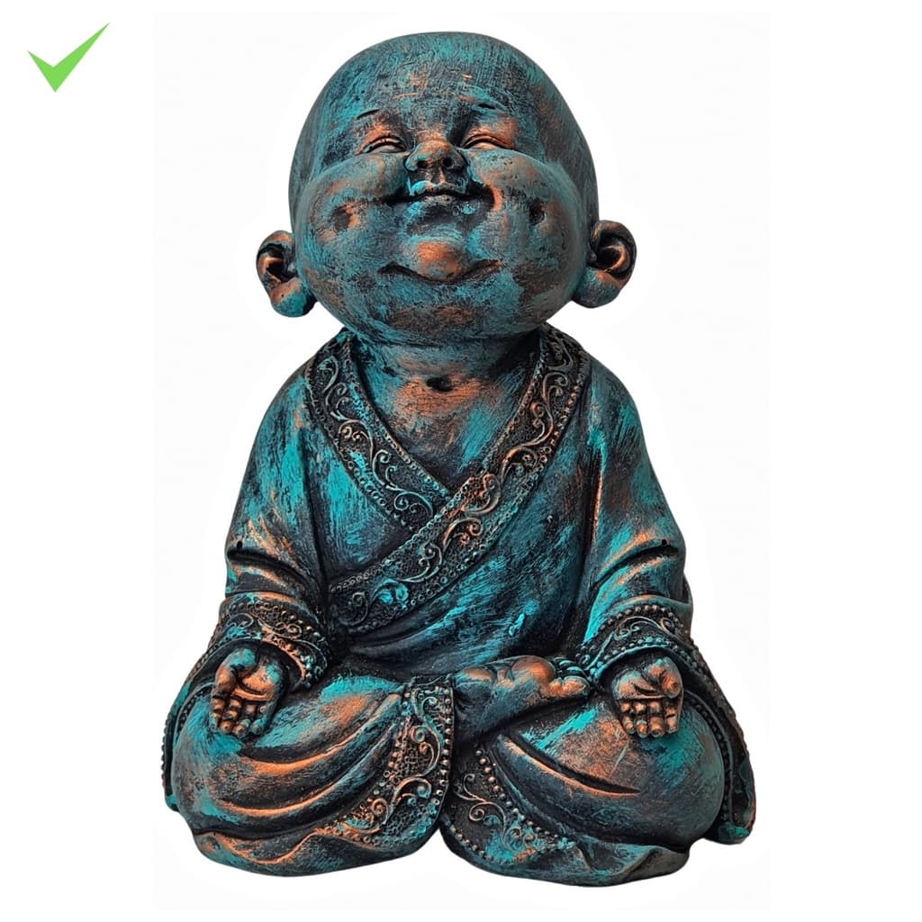 Statua Chines Buda Sorridente Menino Prosperidade Casa Zen