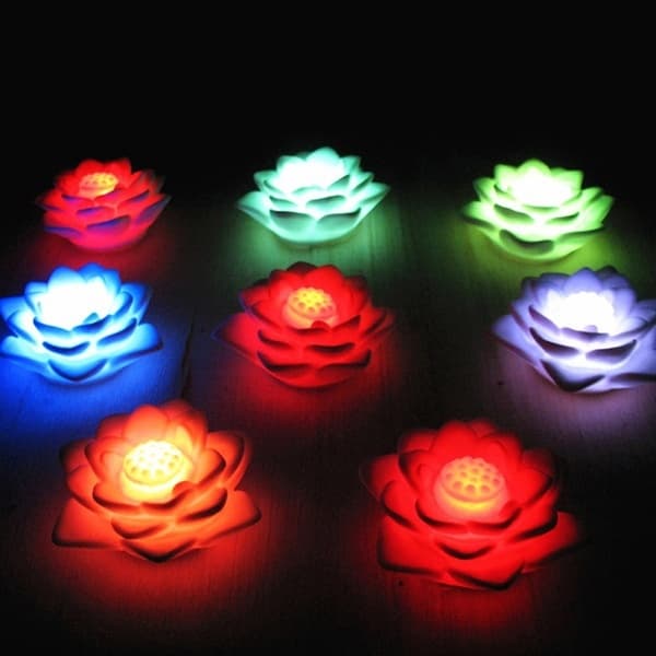 WEIGUANG⚡ Luz Flutuante De Flor De Lótus Flutuante LED Para Piscina De Jardim