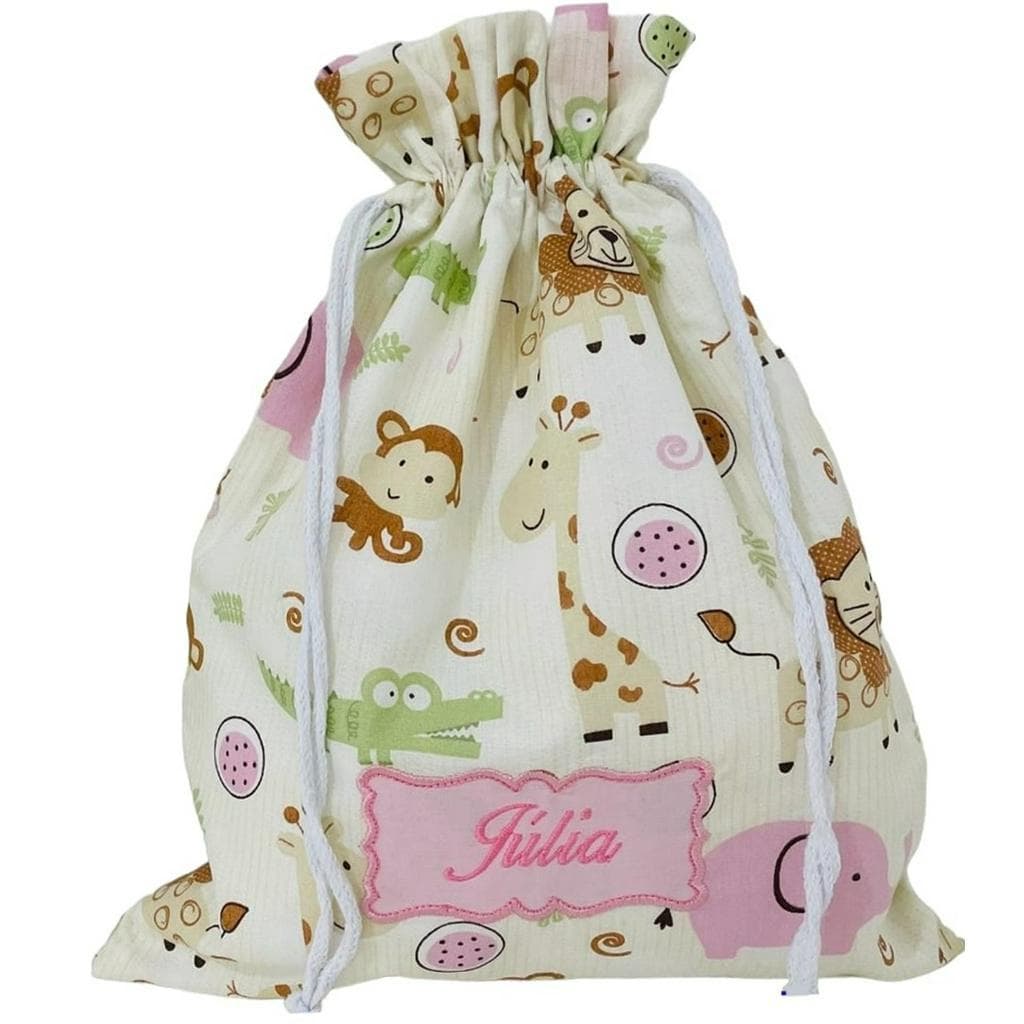 Saquinho tecido Impermeável  Roupa limpa/ suja creche escolinha viagem Maternidade - Personalizado