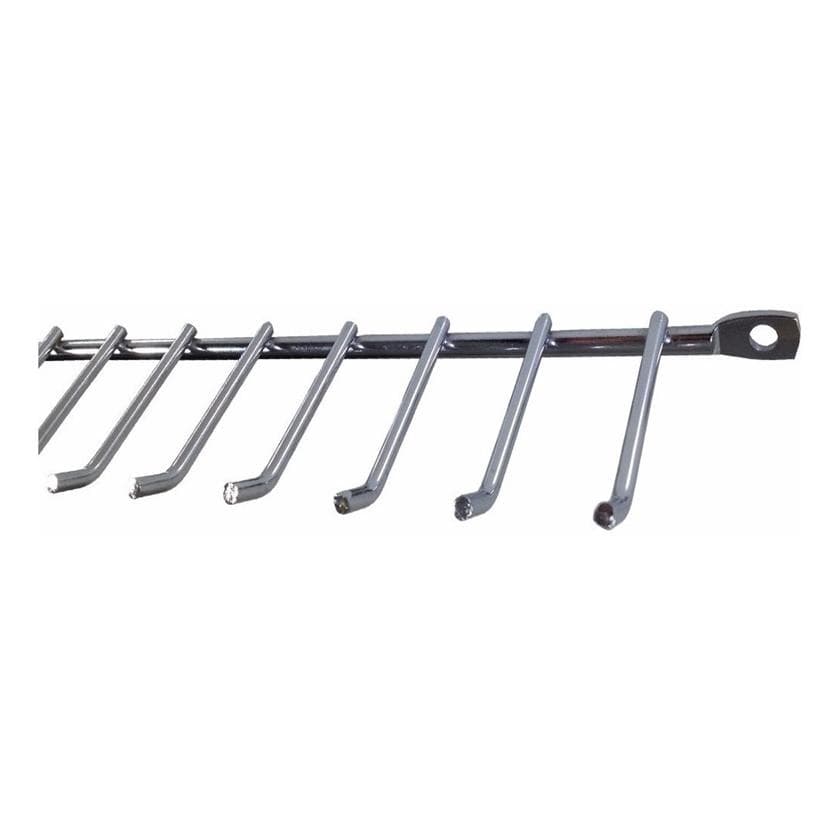 Suporte Porta Vassouras Cromado 12 Ganchos 30cm C/ Parafusos