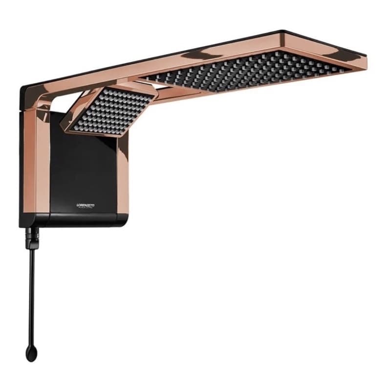 kit 2 Chuveiro Ducha Lorenzetti Preto E Rose Gold 7800w
