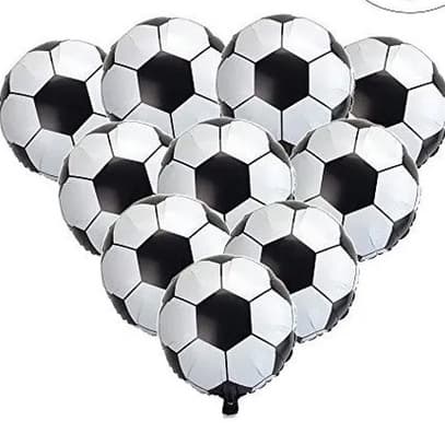 Kit 20  Bola de Futebol Metalizado Balão Bexiga  P/ Festa Preto e Branco